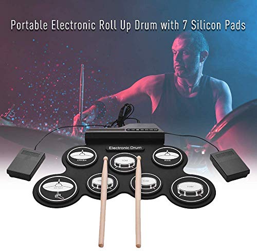 SEESEE.U Portable Roll up Drum Kit Hand Roll Electronic Drum USB Silicone Simulator Drum Cumpleaños Navidad año Nuevo Regalo para niño