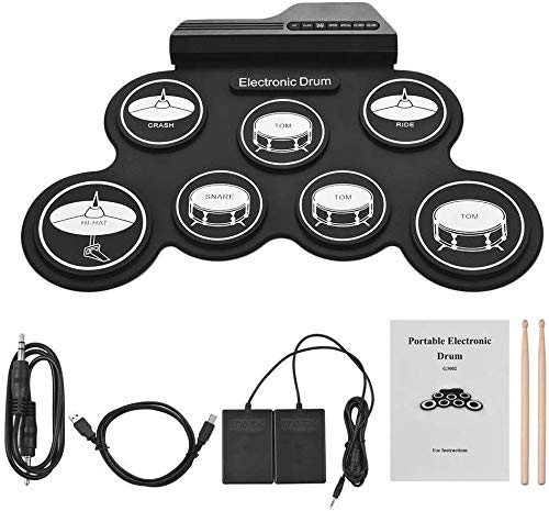 SEESEE.U Portable Roll up Drum Kit Hand Roll Electronic Drum USB Silicone Simulator Drum Cumpleaños Navidad año Nuevo Regalo para niño