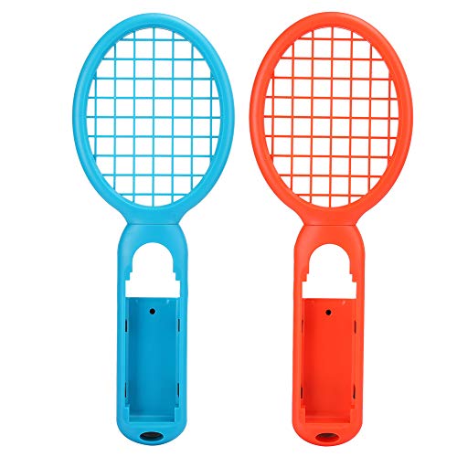 【𝐒𝐞𝐦𝐚𝐧𝐚 𝐒𝐚𝐧𝐭𝐚】 Joy Accesorios de plástico ABS Raqueta de Tenis, Raqueta de Tenis Detección de Movimiento 1 par Controlador de Juego de Tenis, Consola de Juegos Switch para Nintendo(Red + Bl