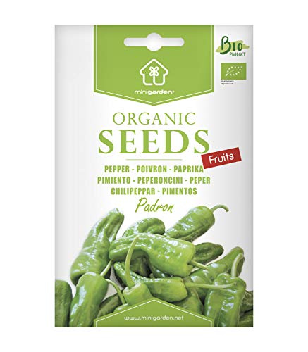 Semillas Ecológicas Minigarden, Selección FRUTAS: Fresas, Pimientos"Padron", Guisantes y Tomate"Cuor di bue"