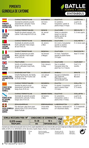 Semillas Hortícolas - Pimiento Guindilla de Cayenne rojo - Batlle