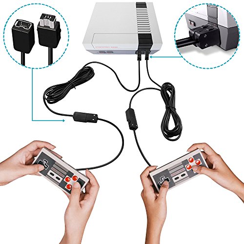 Senhai Cables de extensión para Nintendo NES Classic Mini Edition Controlador, 2 Paquetes de 10 pies / 3 m Cables Extensibles para Wii Remoto y Wii Nunchuck Controlador