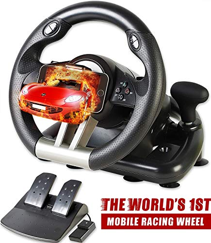 Serafim R1+ Rueda de carreras - Volante del juego con el pedal de respuesta - Compatible con Xbox One, PS4, PS3, Switch, PC, iOS, Android