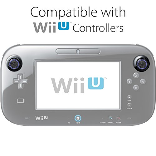 Set de 4 recubrimientos Fosmon para controlador de joystick, para mejorar el agarre de los pulgares; compatible con PS4, PS3, Xbox One, Xbox One S, Xbox 360, Wii U (color negro y azul)