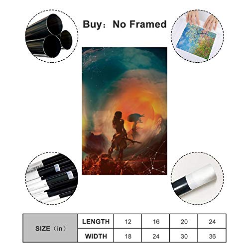 shangfeng Horizonte Zero Dawn Art Póster decorativo de pared, lienzo para sala de estar, dormitorio, 60 x 90 cm