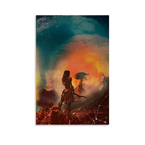 shangfeng Horizonte Zero Dawn Art Póster decorativo de pared, lienzo para sala de estar, dormitorio, 60 x 90 cm