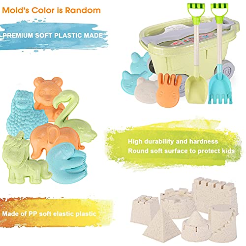 SHANNA Juguetes Playa Niños, Juguetes Arena Incluye Cubo Coche Palas Rastrillos Molde Animals Apto para Niños de 3 a 10 años (Estilo B)