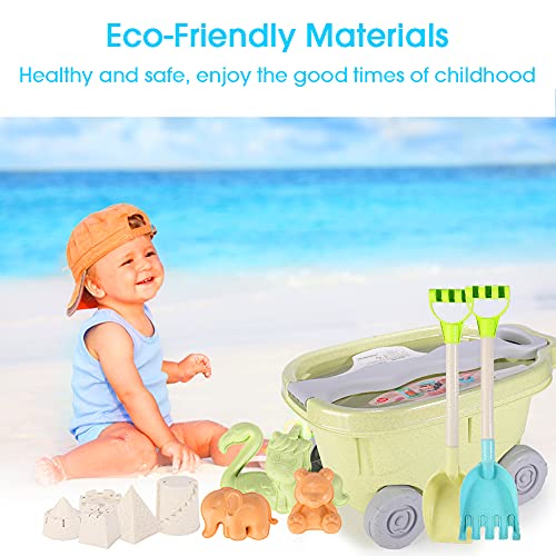 SHANNA Juguetes Playa Niños, Juguetes Arena Incluye Cubo Coche Palas Rastrillos Molde Animals Apto para Niños de 3 a 10 años (Estilo B)