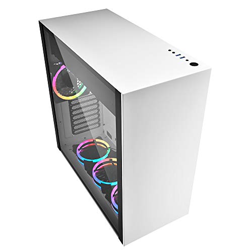 Sharkoon Pure Steel RGB- Caja de Ordenador, PC Gaming, Semitorre ATX, Blanco