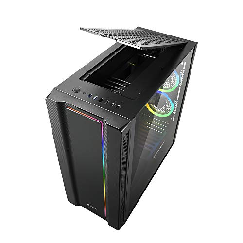Sharkoon REV220 RGB - Caja de Ordenador, PC Gaming, Semitorre ATX, Negro