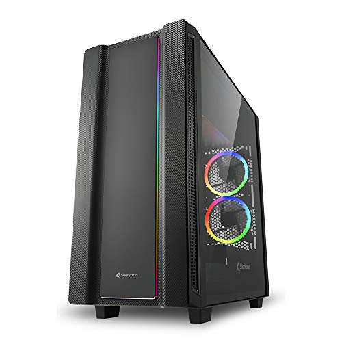 Sharkoon REV220 RGB - Caja de Ordenador, PC Gaming, Semitorre ATX, Negro