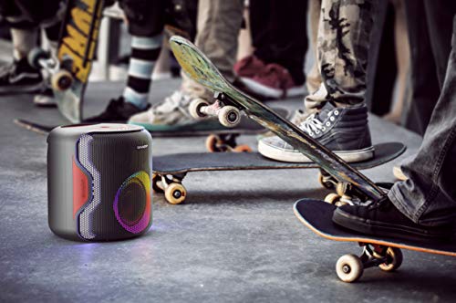 Sharp PS-919(BK) Party Speaker con TWS, Bluetooth 5.0 Puerto USB, Sonido 3D, Luces Multicolor, Impermeable IPX5 con 130 W de Potencia y batería integrada con hasta 14 Horas de reproducción, Negro