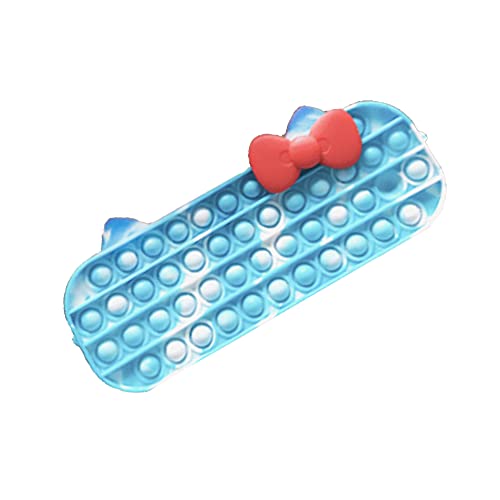 ShengOu Estuche para Lápices Pop it,Popit Fidget Toys Bolso,Estuche para Lápices Pop,Estuche de Silicona para Lápices,Pencil Pen Case (Mariposa azul y blanco)