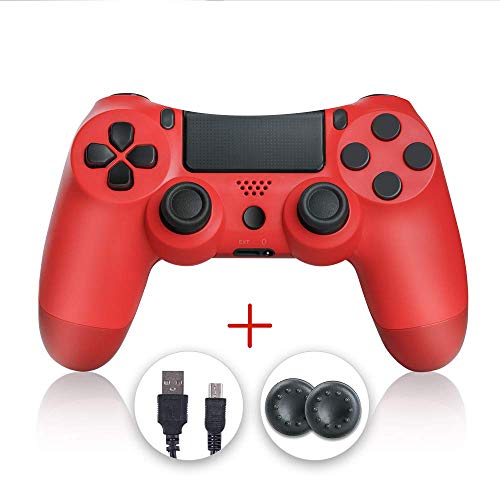 shineled Mando PS-4, PS-4 Controller, Controlador PS-4, Mando Inalámbrico Gamepad Compatible con Playstation 4 (Rojo)