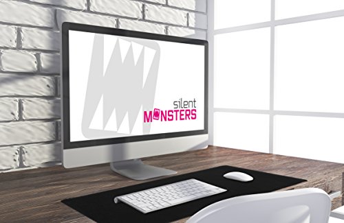 Silent Monsters Alfombrilla ratón Ordenador tamaño XXL (900 x 400 mm), Mouse Pad Grande, diseño Negro, Adecuado para ratón de Oficina y para Gaming