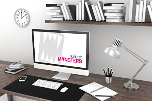 Silent Monsters Alfombrilla ratón Ordenador tamaño XXL (900 x 400 mm), Mouse Pad Grande, diseño Negro, Adecuado para ratón de Oficina y para Gaming
