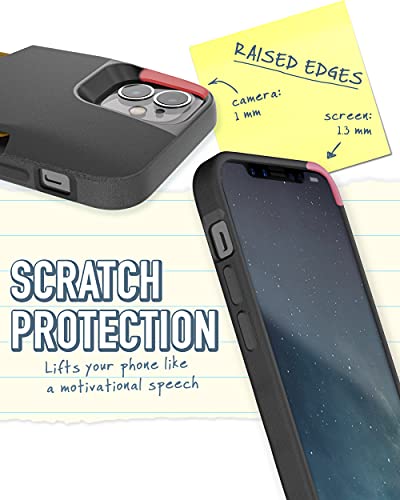 Silk Smartish Apple iPhone 12 Mini (5,4") Wallet Case Funda - Wallet Slayer Vol. 1 [Delgado + Protector] Titular de la Tarjeta de crédito - Negro