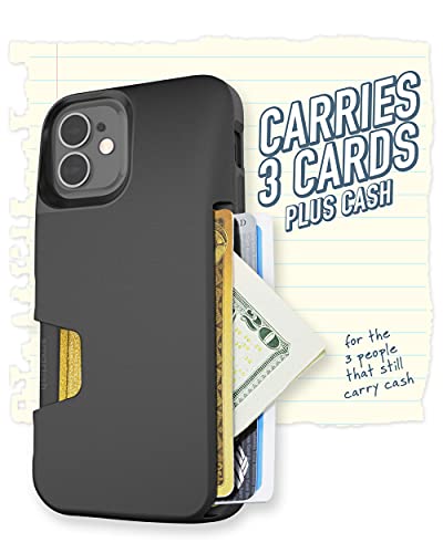 Silk Smartish Apple iPhone 12 Mini (5,4") Wallet Case Funda - Wallet Slayer Vol. 1 [Delgado + Protector] Titular de la Tarjeta de crédito - Negro