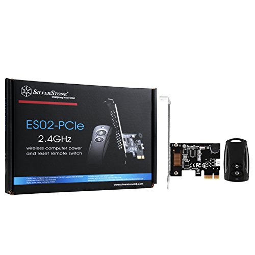 SilverStone SST-ES02-PCIe - Interruptor de control 2,4G inalámbrico para Encender/Resetear el ordenador, El altavoz para PC integrado, PCIe