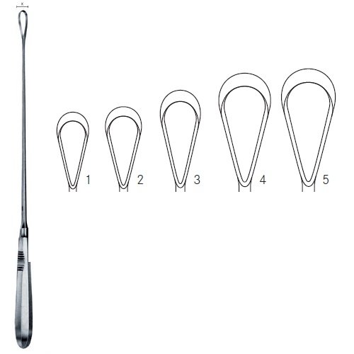 Sims Uterine Curette, 31cm, Blunt Rigid, 4