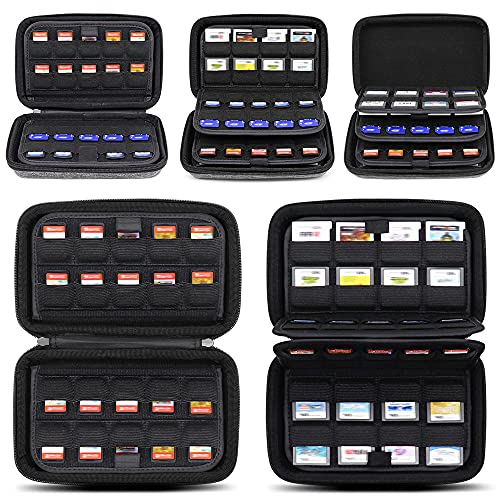 sisma Funda rígida para organizar 72 Juegos, 40 Porta Juegos para Guardar Cartuchos Switch o Tarjetas SD, 32 Porta Juegos para Cartuchos 3DS 2DS DS, Gris