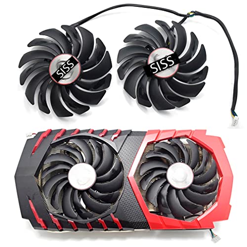 SISS Ventilador para tarjeta gráfica Enfriador compatible con MSI GTX 1080TI GAMING TWIN FROZR GTX1070 GAMING GTX1060-GAMING Radeon RX 470-480 RX570-580 PLD10010B12HH 4Pin Video Card Cooler Fan