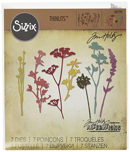 Sizzix Troquel, Wildflowers by Tim Holtz, Juego de troquelado, multicolor (7 unidades)