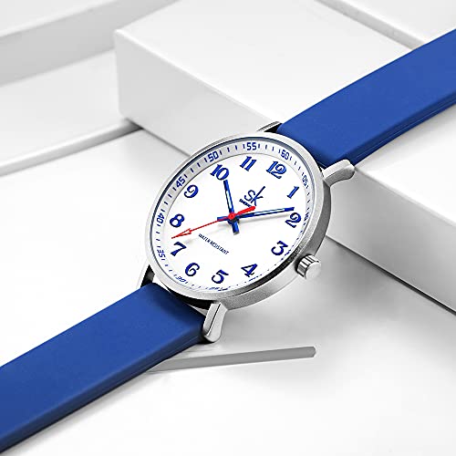 SK Deportes Reloj de Mujer ultradelgado de Moda para Profesionales médicos, Enfermeras, médicos, Estudiantes, Reloj con Esfera de fácil Lectura, Correa de Silicona Colorida (Blue)