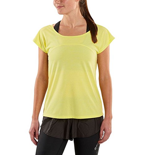 Skins Activewear Code Cap - Camiseta Ligera para el Entrenamiento de Mujer, Mujer, Camiseta Ligera para el Entrenamiento, SP40120054004FXS, Limoncho/Marle, FXS