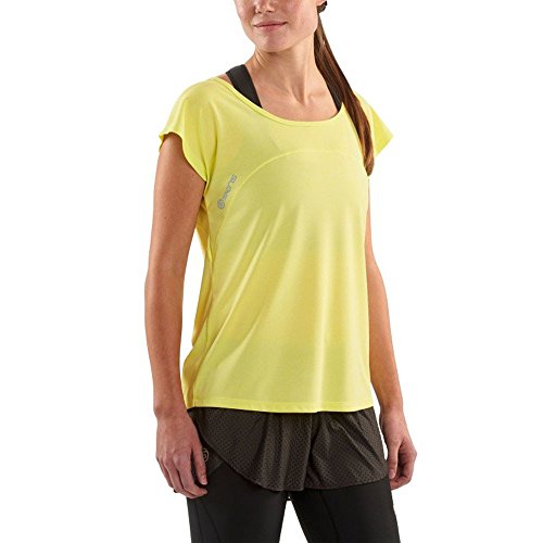 Skins Activewear Code Cap - Camiseta Ligera para el Entrenamiento de Mujer, Mujer, Camiseta Ligera para el Entrenamiento, SP40120054004FXS, Limoncho/Marle, FXS