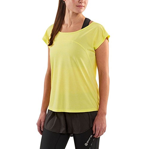 Skins Activewear Code Cap - Camiseta Ligera para el Entrenamiento de Mujer, Mujer, Camiseta Ligera para el Entrenamiento, SP40120054004FXS, Limoncho/Marle, FXS