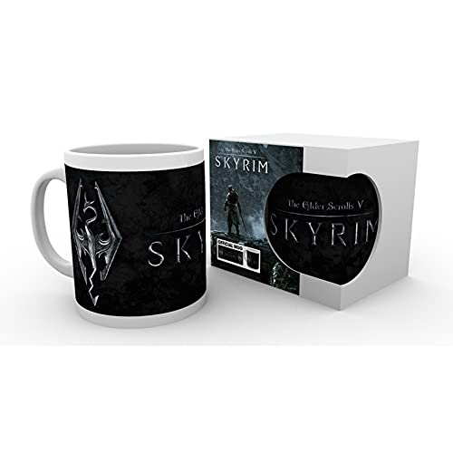 Skyrim - Taza - Logo Dragon - Taza de café - The Elder Scrolls - Mug - Seal of Akatosh - Cerámica - Caja de regalo