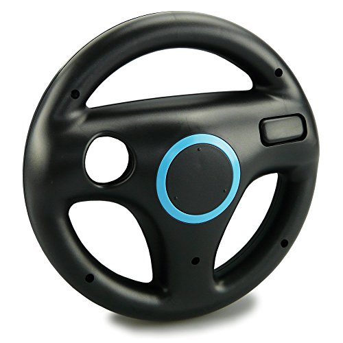 smardy 2x Volante de carreras / Racing Wheel De Dirección rosa + negro compatible con Nintendo Wii y Wii U Remote (Mario Kart, Juego De Carreras...)