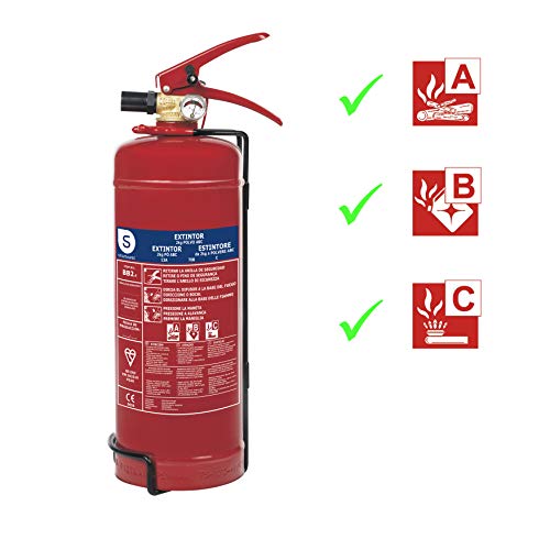 Smartwares Extintor de Polvo Seco, 2 KG, Resistencia al Fuego ABC