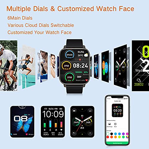 Smartwatch, 1.69” Reloj Inteligente Hombre Mujer con Pulsómetro, Calorías, Monitor de Sueño, Podómetro Pulsera Actividad Inteligente 24 Modos Deporte, Impermeable Reloj Deportivo para Android iOS