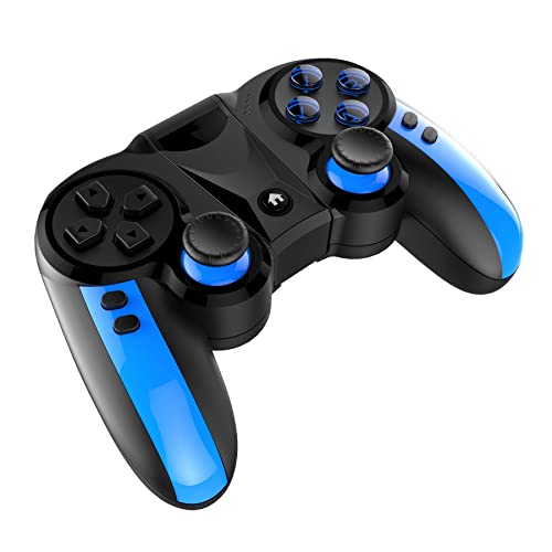 SMSOM Controlador de Juegos móviles, Bluetooth & 24G Gamepad inalámbrico, Joystick Gaming Apto for/Android/PC/iOS, for la mayoría de los Juegos Populares Garco, Azul