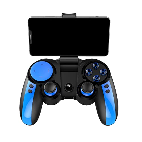 SMSOM Controlador de Juegos móviles, Bluetooth & 24G Gamepad inalámbrico, Joystick Gaming Apto for/Android/PC/iOS, for la mayoría de los Juegos Populares Garco, Azul