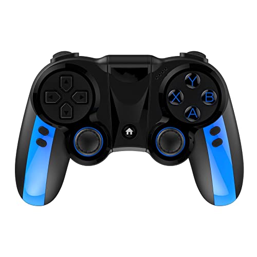 SMSOM Controlador de Juegos móviles, Bluetooth & 24G Gamepad inalámbrico, Joystick Gaming Apto for/Android/PC/iOS, for la mayoría de los Juegos Populares Garco, Azul