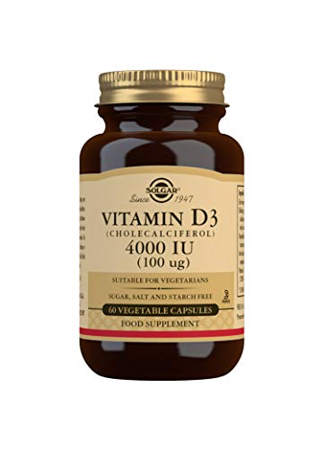 Solgar Vitamina D3 4000 UI (100 μg), Huesos y Sistema Inmune, 60 Cápsulas vegetales
