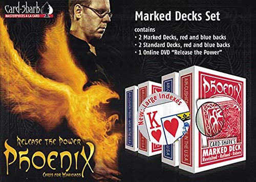 SOLOMAGIA Phoenix Large Index Marked Decks Set - Blue and Red - Tricks with Cards - Trucos Magia y la Magia - Magic Tricks and Props