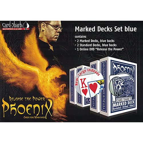 SOLOMAGIA Phoenix Large Index Marked Decks Set - Blue - Tricks with Cards - Trucos Magia y la Magia - Magic Tricks and Props