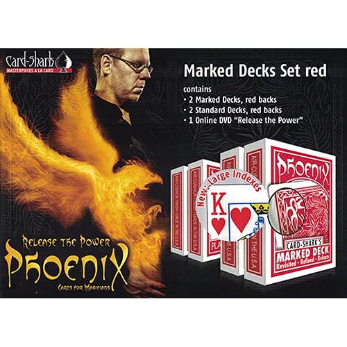 SOLOMAGIA Phoenix Large Index Marked Decks Set - Red - Tricks with Cards - Trucos Magia y la Magia - Magic Tricks and Props