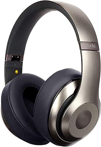 SoloWIT® Almohadillas de Repuesto para Beats Studio 3 y 2 Wireless Wired Auriculares Over-Ear, con Cuero de proteína Suave/Espuma de Memoria de Aislamiento de Ruido