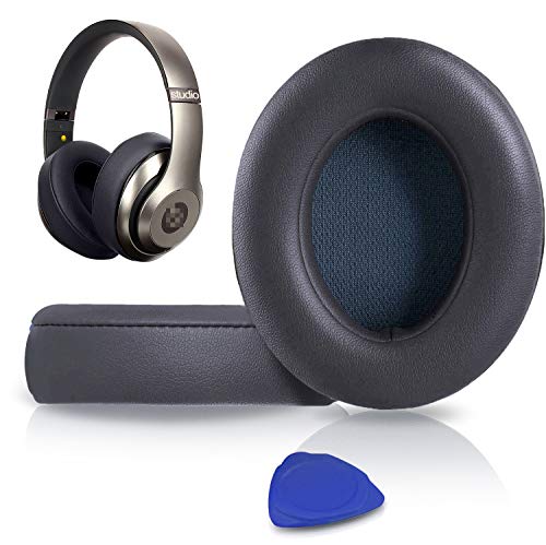 SoloWIT® Almohadillas de Repuesto para Beats Studio 3 y 2 Wireless Wired Auriculares Over-Ear, con Cuero de proteína Suave/Espuma de Memoria de Aislamiento de Ruido