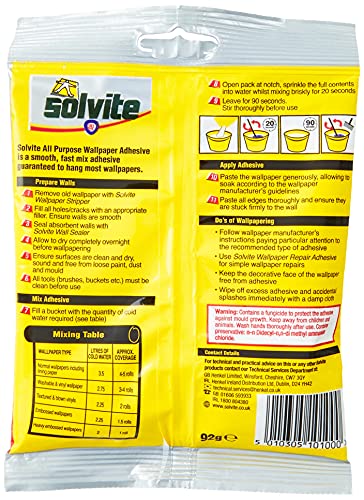 Solvite 1591219 - Adhesivo para todo tipo de papel pintado (5 rollos)