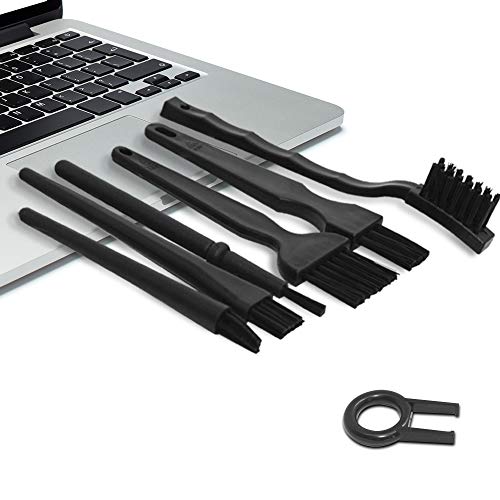 Sonku - Juego de 16 cepillos antiestáticos de nailon portátiles y pinzas para teclado, con mango de plástico, con paño de limpieza