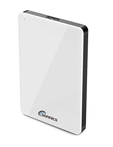 Sonnics 500GB blanco Disco duro externo portátil de Velocidad de transferencia ultrarrápida USB 3.0 para PC Windows, Apple Mac, Smart TV, XBOX ONE y PS4