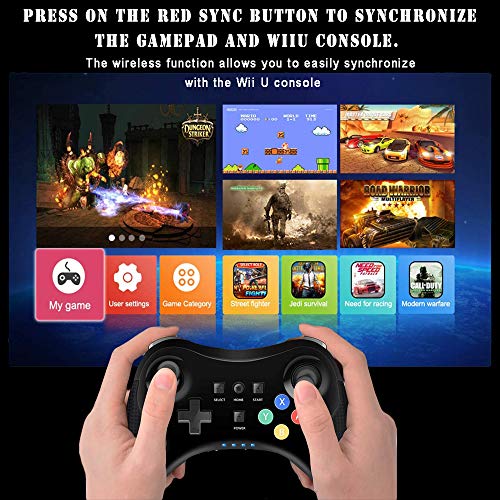 Sonveie - Mando Wii U inalámbrico para Wii U (mando a distancia para Wii U con Bluetooth Gamepad Joypad, juego de mando de Wii U Pro)
