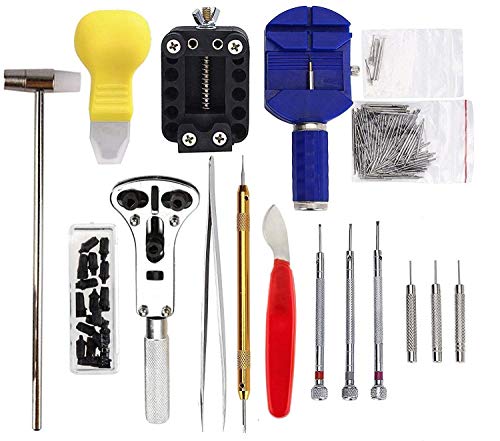 Sopoby - Profesional Kit de herramientas de reparación de reloj, reloj de nuevo titular de la caja del abrelatas Pin Link Removedor Spring Bar Reparación Kit de herramientas con el caso de transporte