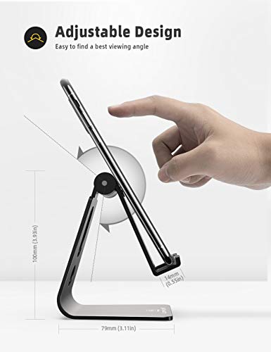 Soporte Móvil, Lamicall Multiángulo Soporte Teléfono - Soporte Dock Base para Teléfono para iPhone 12 Mini, 12 Pro Max, 11 Pro Xs Max X 8 7 6S Plus SE 5, Samsung S10 S9 S8, Huawei, Smartphones - Negro